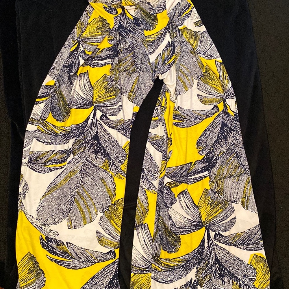 Wide leg tropical top and bottom set SZ M